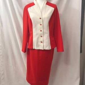 Vintage polyester Gutmacher suit skirt blazer 70s